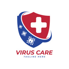 Obraz premium Virus Care Logo design vector template 
