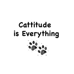 Cattitude is Everything text. T shirt or design element