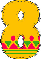 Cinco de Mayo Alphabet, a celebration federal holiday in Mexico. Fiesta Alphabet