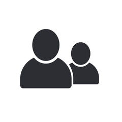 Group of people or group of users or friends flat icon for apps and websites