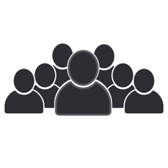 Group of people or group of users or friends flat icon for apps and websites