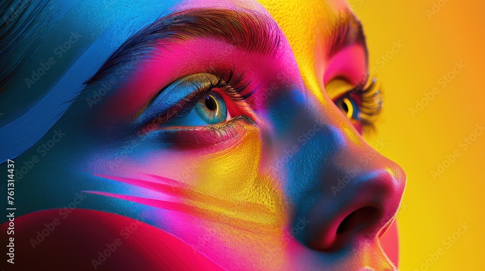 Aufkleber this image presents a smooth gradient from sunny yellow to a deep pink tone, with a hint of digital 