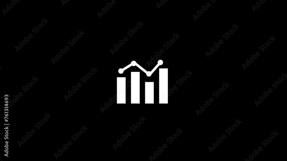 Poster graph growth chart info graphics profit stats animation . cool linear minimalistic graph report icon