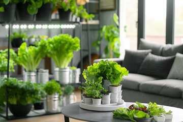 hydroponic system for growing food in the kitchen - 761314685