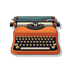 A vintage typewriter sticker illustration perfect f