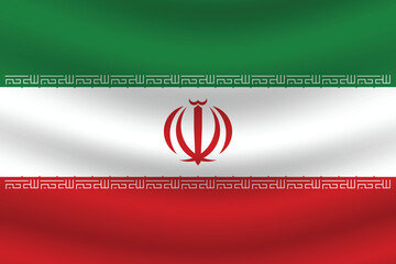 Flat Illustration of the Iran national flag. Iran flag design. Iran wave flag.
