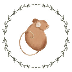 Wreath with mouse and leaves - 761315224