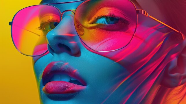 A striking blend of color gradients juxtaposed with a subtle silhouette of a female figure, creating an enigmatic vibe