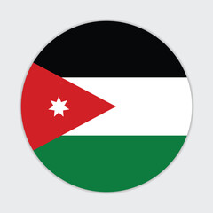 Jordan national flag vector icon design. Jordan circle flag. Round of Jordan flag.
