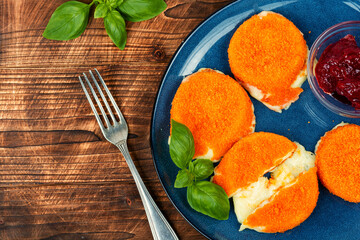 Toasted breaded camembert cheese