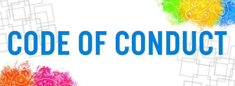 Code Of Conduct Colorful Blobs Doodle Texture Text 