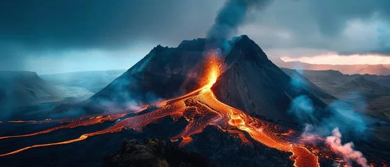 Fotobehang Foto von einem Vulkanausbruch  © MH