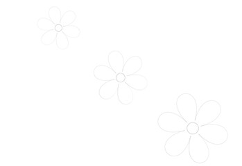 flowers black outline on a white background