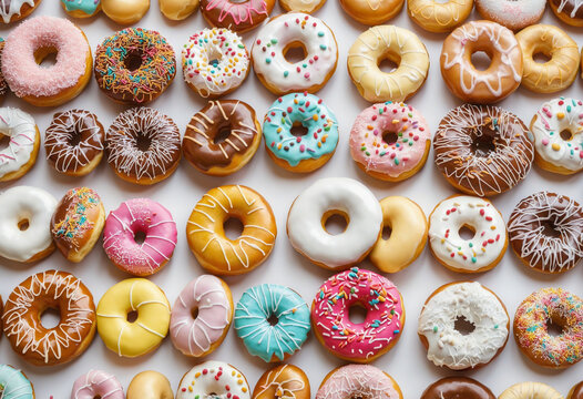 a collection of donuts isolated on a transparent background