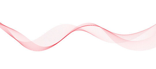 abstract vector red wave lines on white background
