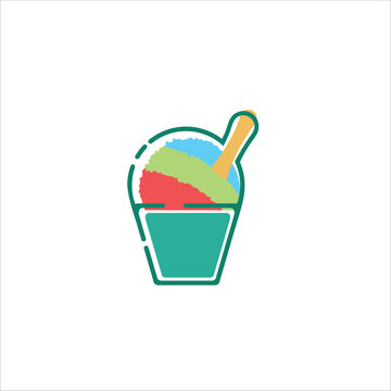 Shaved ice logo vector illustration, off side color vector, suitable for wall decoration, background etc