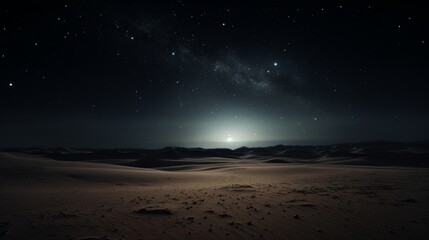 Moonlit desert dune at night serene landscape under the enchanting glow of the moon