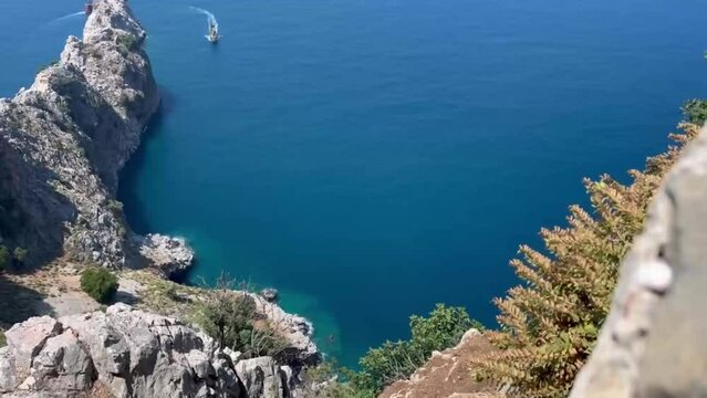 View from the cliff to the Mediterranean Sea