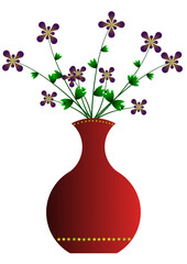 vase de fleurs sur fond transparent