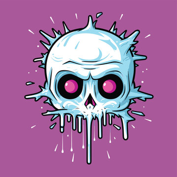 Ice cream Skull Isolated Horror Halloween Vector illustrations for mascot merchandise t-shirt, stickers and Label designs, poster, greeting cards advertising business company or brands