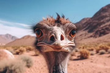 Foto op Plexiglas Ostrich in the desert © artem