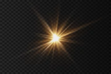 Foto op Canvas  Glow light effect. The star burst with sparkles and a glare of light. On a transparent background. © DENYS
