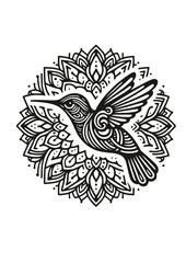 Hummingbird SVG, Hummingbird Mandala SVG, Hummingbird Clipart, Hummingbird Cricut, Cut file for Cricut, Bird SVG, Bird Mandala