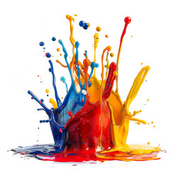 colorful splashes explosion or splash on transparent background , png format. 