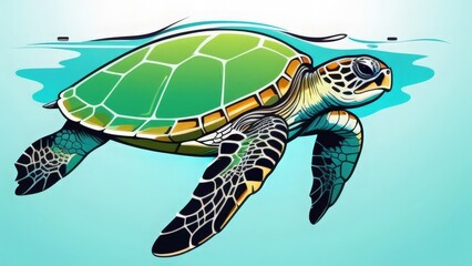 turtle on the water