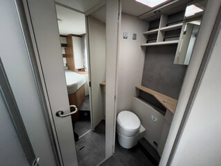 Interior of a four person motorhome camper van in Norway, Europe © Alberto Gonzalez 