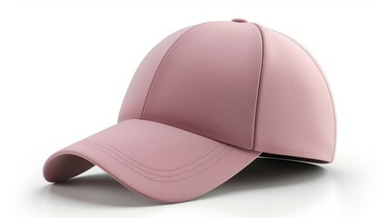 Pink baseball cap mockup isolated on a clean white background for versatile design display