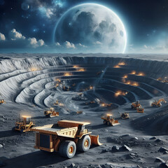 Mining site in an extraterrestrial location.