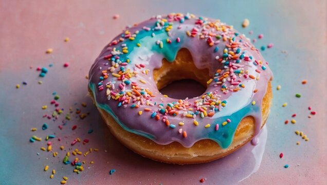closeup image of delicious donut