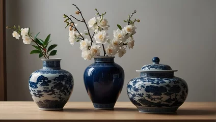 Schilderijen op glas Chinese vases on the table © Amir Bajric