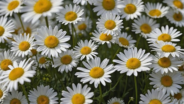 closeup image of spring daisies in a garden