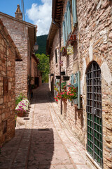 Fototapeta na wymiar Collepino, medieval village near Spello, Umbria, Italy