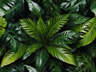 Nature leaves green tropical forest backgound