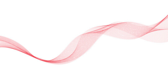 abstract vector red wave lines on white background
