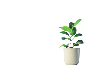 Green leaf potted plant on transparency background PNG