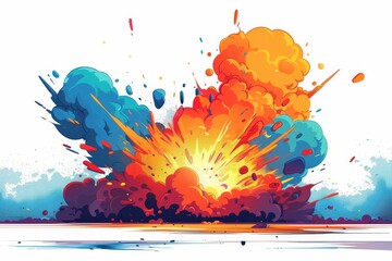 Cartoon explosion clip art with a white background