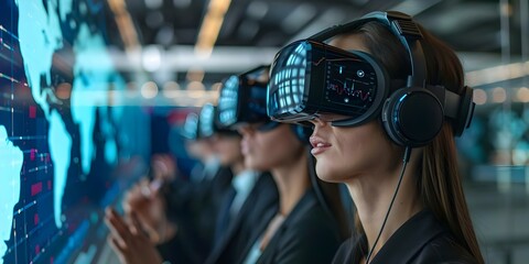 AR Glasses Enhance Networking Experts' Experience in Virtual Technology Conference. Concept Virtual Technology Conference, AR Glasses, Networking Experts, Enhance Experience