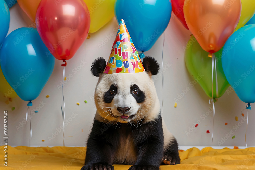 Wall mural panda animal birthday