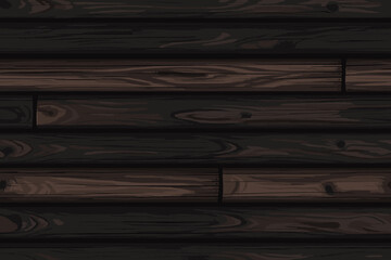 Wood texture, vector eps illustration. Natural Dark Wooden Background.