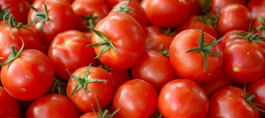 Vivid background of ripe organic red tomatoes with textured surface, ideal for natural food concepts