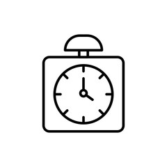 Alarm clock outline icons, minimalist vector illustration ,simple transparent graphic element .Isolated on white background
