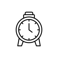 Alarm clock outline icons, minimalist vector illustration ,simple transparent graphic element .Isolated on white background