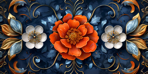 floral pattern luxury background, generative ai - obrazy, fototapety, plakaty