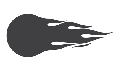 Vector black fireball symbol. Isolated on white background