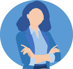 腕を組んで立っている女性実業家のイラスト