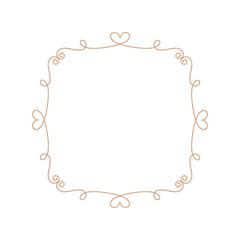 Thin gold beautiful decorative vintage frame for your design. Making menus, certificates, salons and boutiques. Gold frame on a dark background. Space for your text. Vector illustration. - 761337049